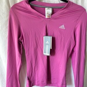 Adidas Women's Vibrant Pink Long Sleeve Tee